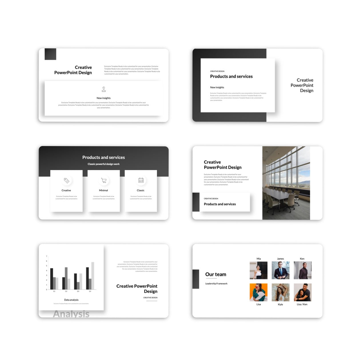 Cool Black Corporate Presentation Design - PPT002B