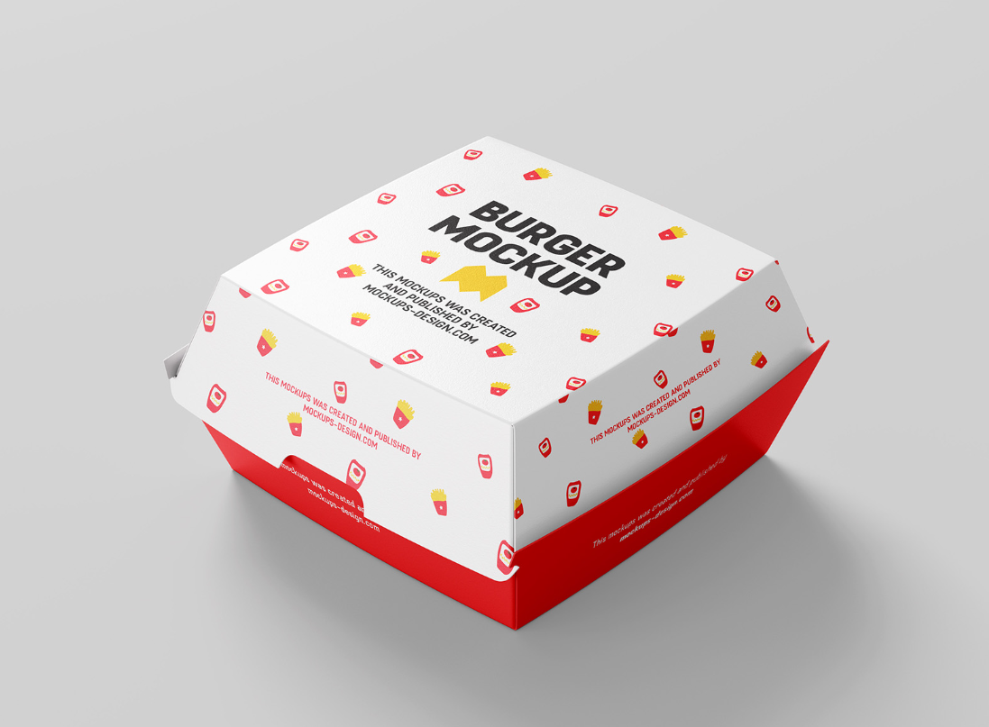 Burger box mockup - Mo003BB