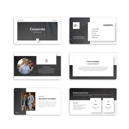 Cool Black Corporate Presentation Design - PPT002B