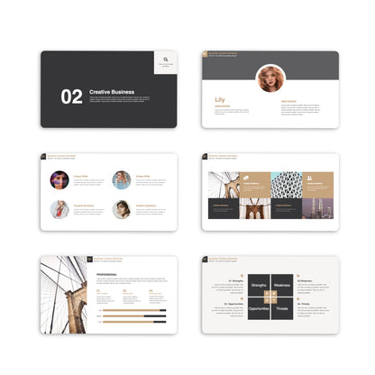 Black & Gray Business Presentation Template - PP007BG