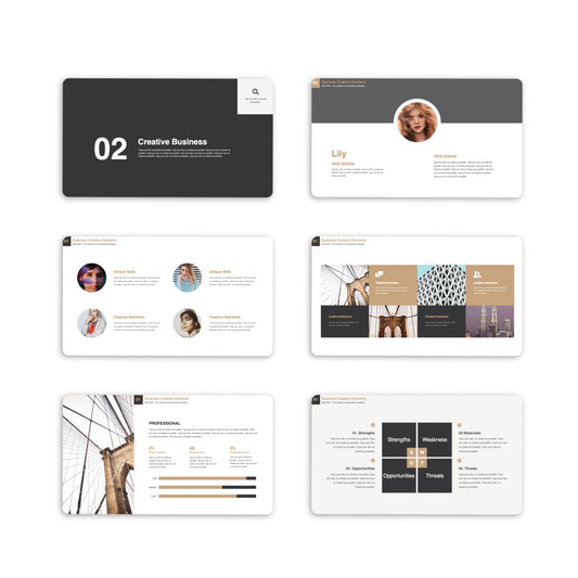 Black & Gray Business Presentation Template - PP007BG